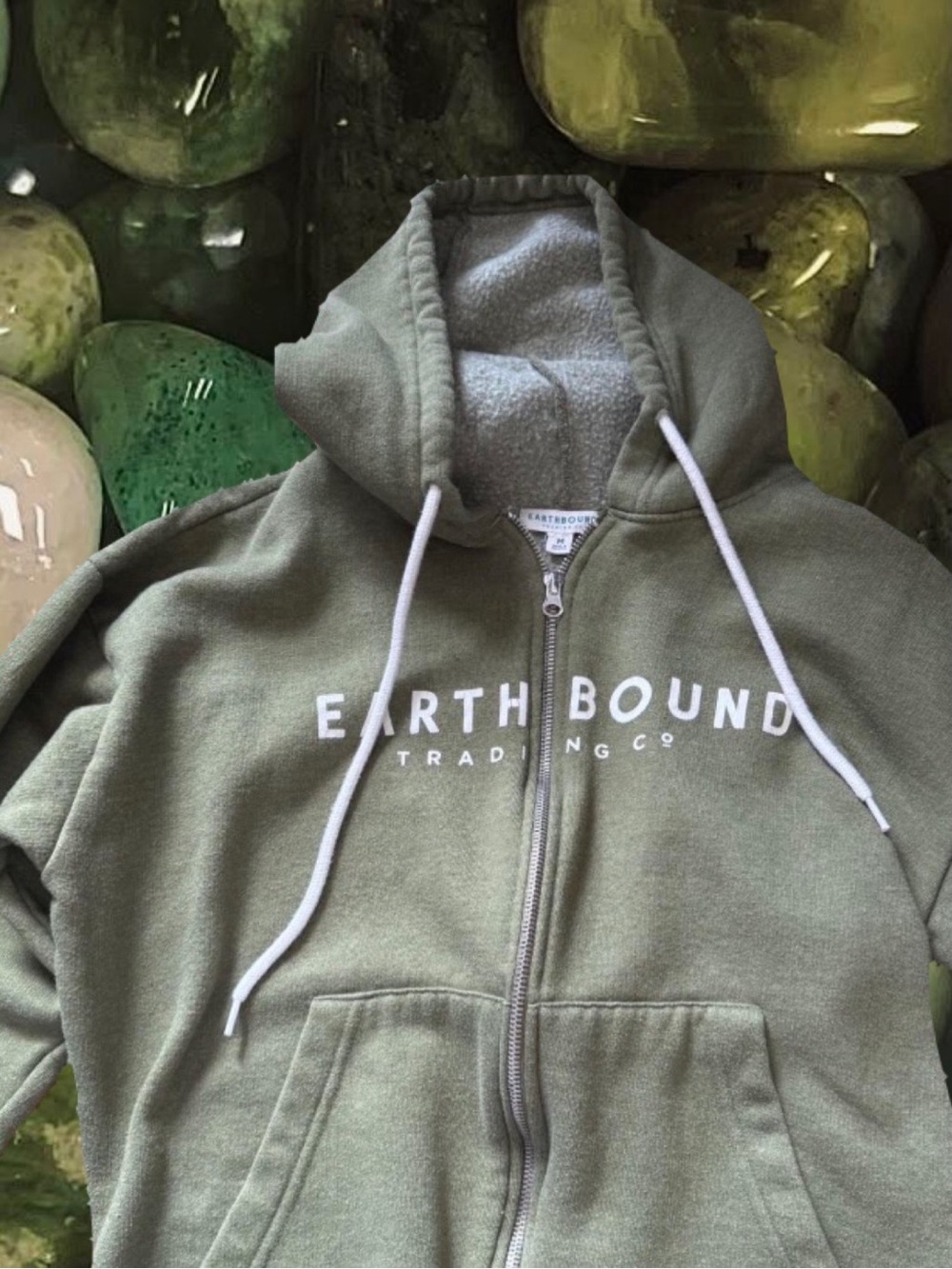 EARTHBOUND Olive Green Full-Zip Hoodie